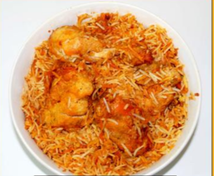 chicken biryani plate