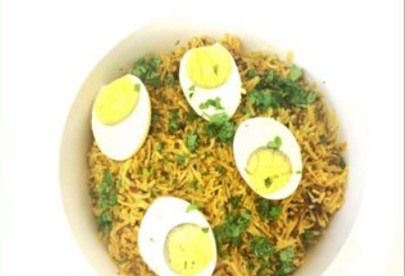 egg biryani plate