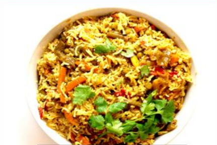 veg biryani plate